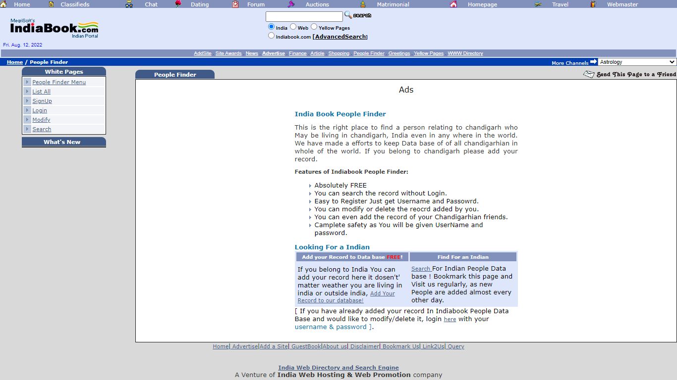 People Finder - India Book: India Search Engine, Indian ...